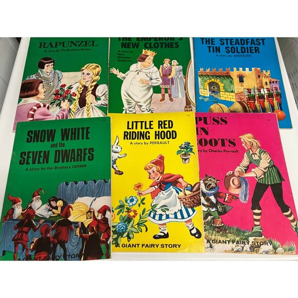 Vintage Giant Fairy Tale Books Lot Grimm Andersen Carroll Perrault Ottenheimer - Picture 2 of 8